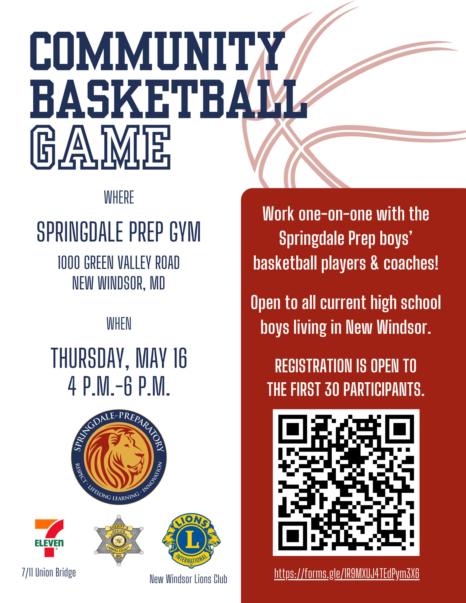 Springdale Community Basketball Game Information